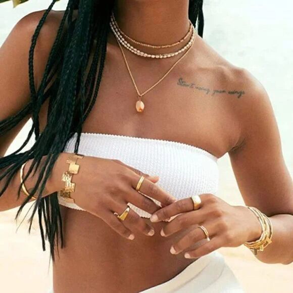 Stunning New Gold Bar Bracelet Simple Delicate Cuff Bangle Bracelet 18K Handmade - Picture 6 of 7